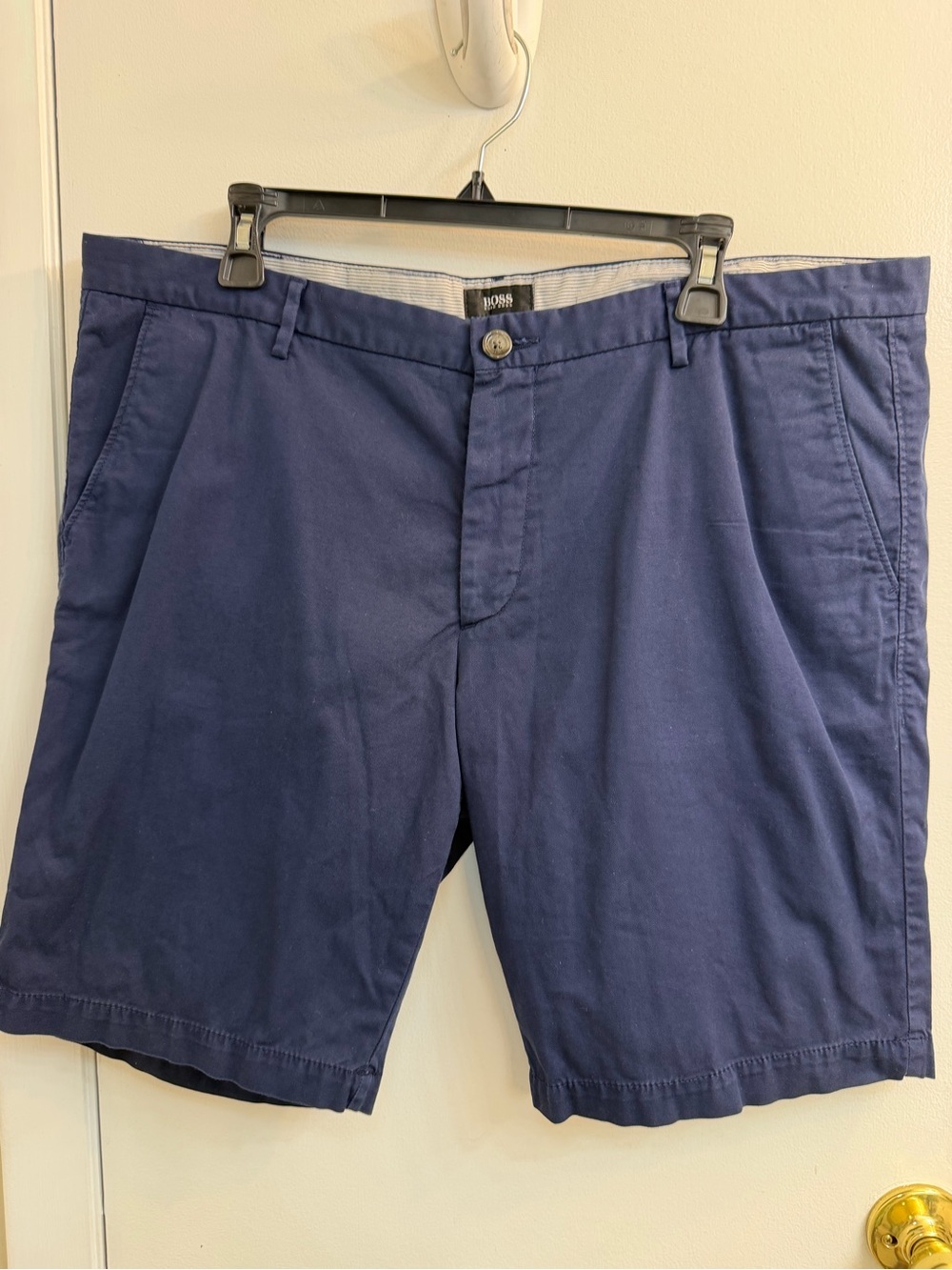 Hugo Boss Navy Blue Cotton Chino Shorts